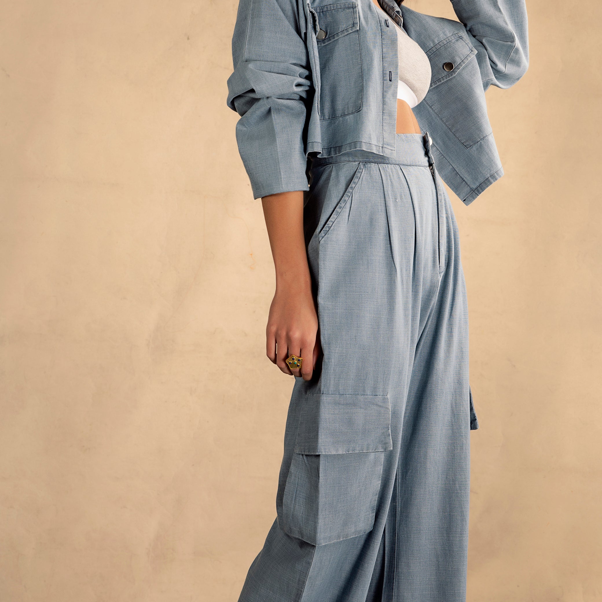 The Denim Slouchy Cargo Pants