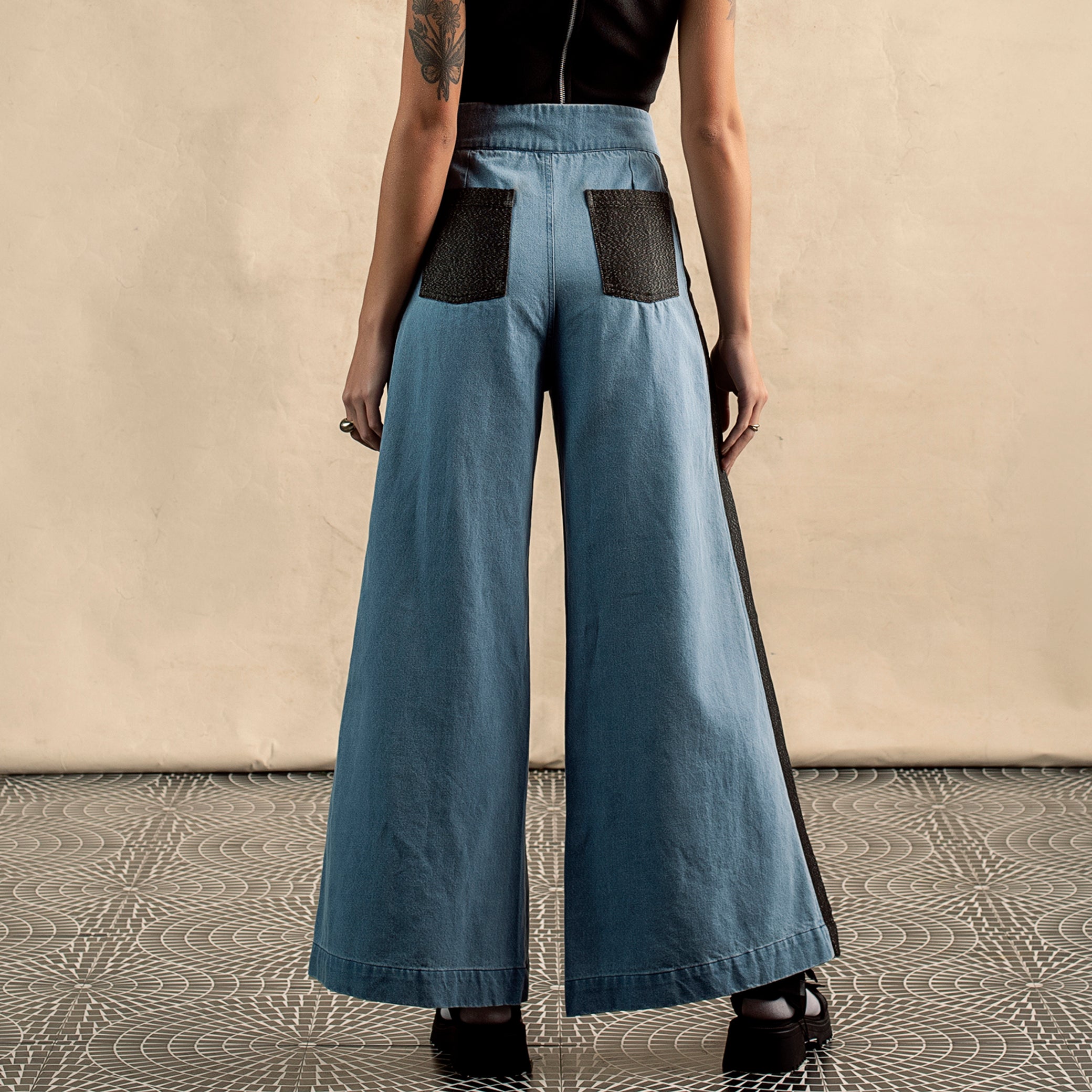 Embracing Black Denim Flared Pants