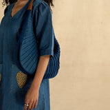 Double shaded pintuck one shoulder bag