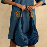 Double shaded pintuck one shoulder bag