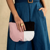 Semi circle patchwork pouch