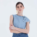 The Vineeta One shoulder ruffled Top