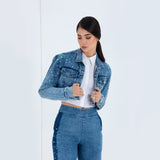 The Maddie - Jazz Sparkle Crop Jacket & Elongated Shorts Set